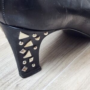 Vintage Stuart Weitzman Black Pumps Shoes Heels W Silver Detail Size 6.5